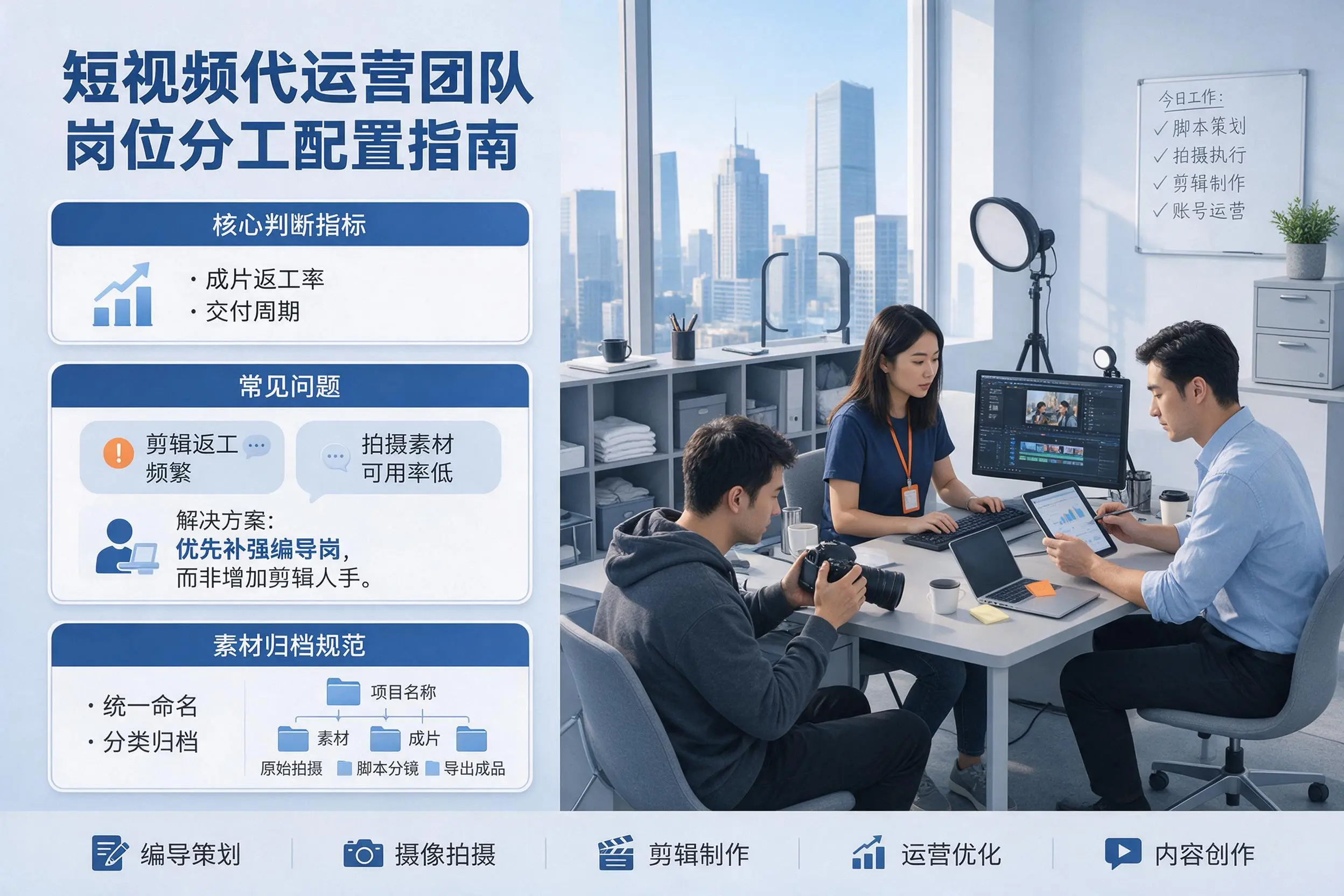 短视频代运营团队如何配置？汉中企业岗位分工科普说明