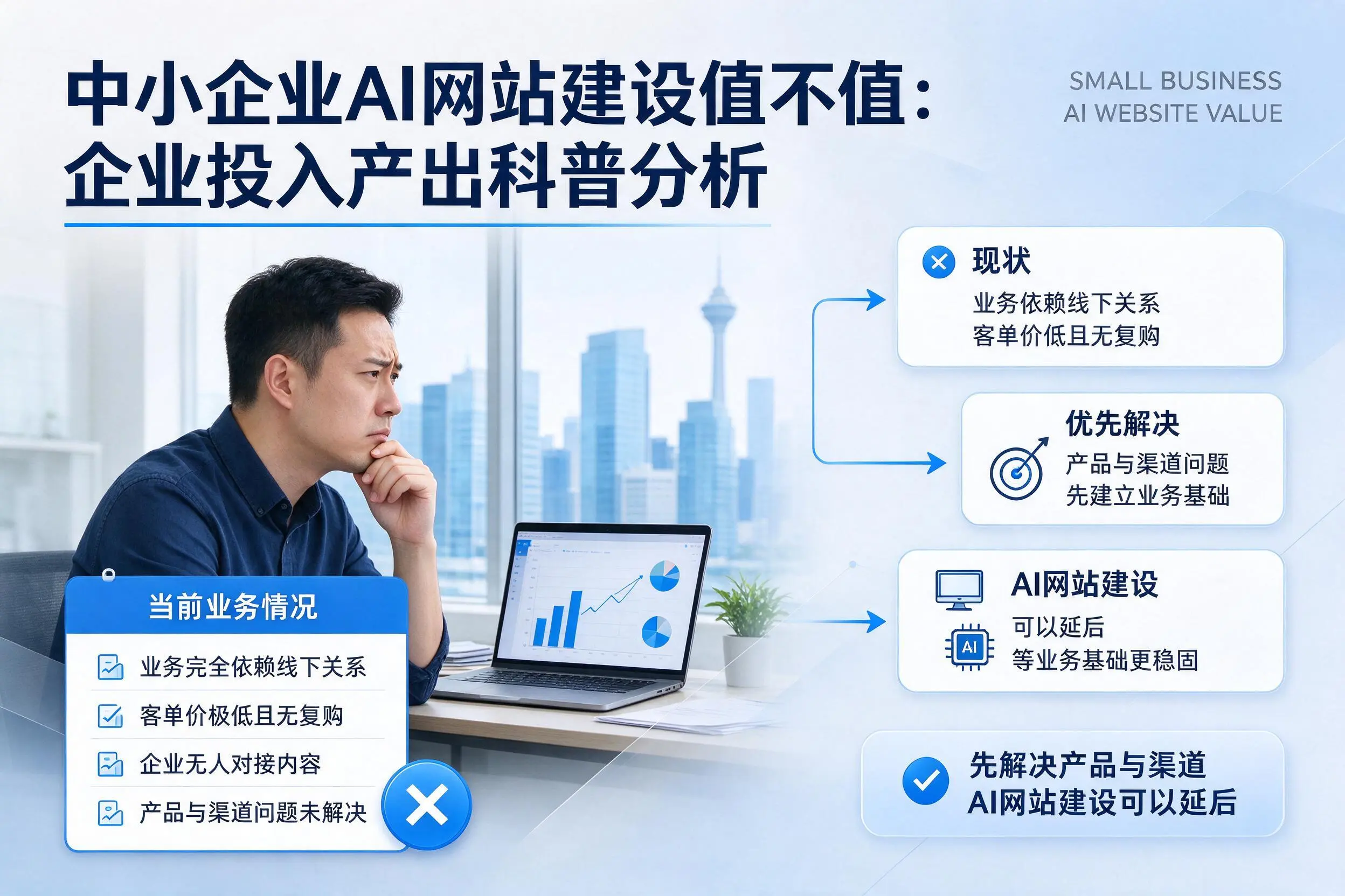 中小企业AI网站建设值不值：汉中企业投入产出科普分析